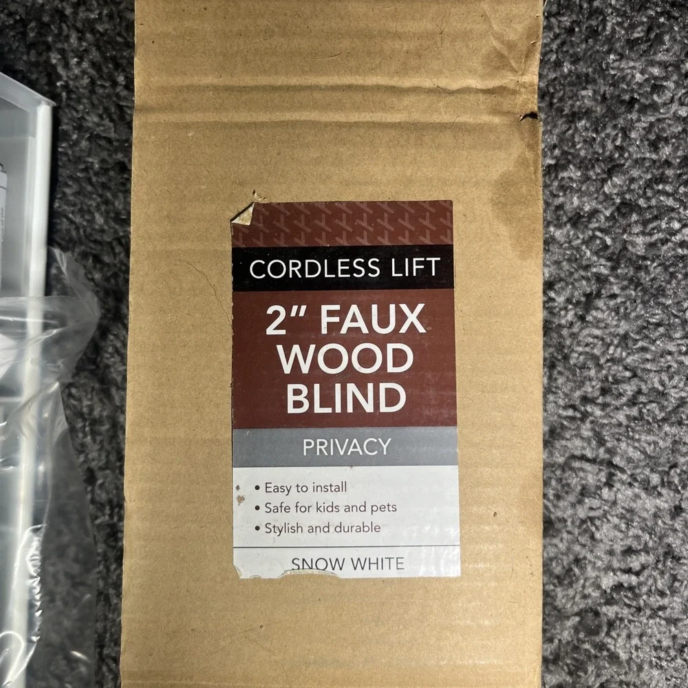 2 Inch Faux Wood  Snow White Cordless Blinds 36‎ x 36